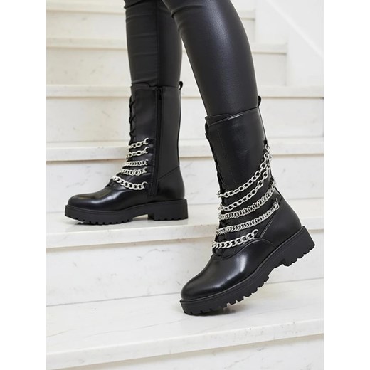 Royalfashion Botki damskie typu workery w kolorze czarnym Goserre ze sklepu royalfashion.pl w kategorii Kozaki damskie - zdjęcie 186141608