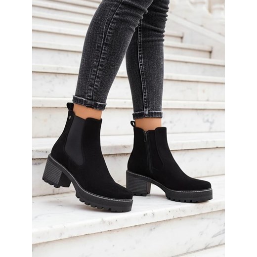 Royalfashion Eko-zamszowe damskie botki na słupku Segori ze sklepu royalfashion.pl w kategorii Botki - zdjęcie 186141625