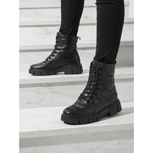 Lorenzo Classic Czarne Buty Damskie ze sklepu royalfashion.pl w kategorii Workery damskie - zdjęcie 186141628