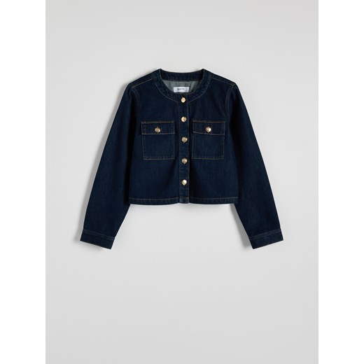 Reserved - Jeansowa marynarka - granatowy ze sklepu Reserved w kategorii Marynarki damskie - zdjęcie 186142418