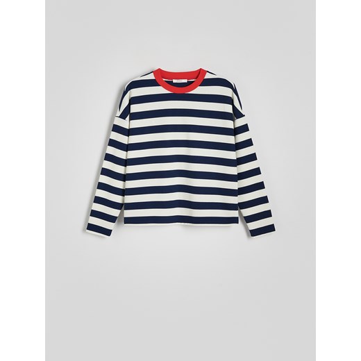 Reserved - Bluza regular w paski - granatowy ze sklepu Reserved w kategorii Bluzy damskie - zdjęcie 186142587