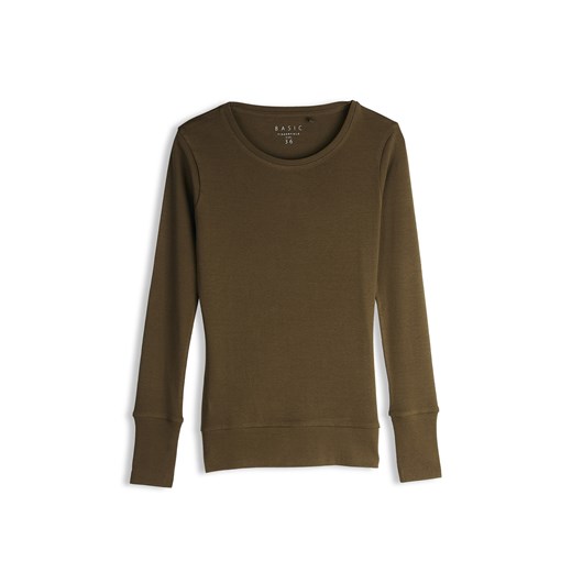 GATE Podstawowy bawełniany T-shirt z długim rękawem 34 ze sklepu gateshop w kategorii Bluzki damskie - zdjęcie 186143776