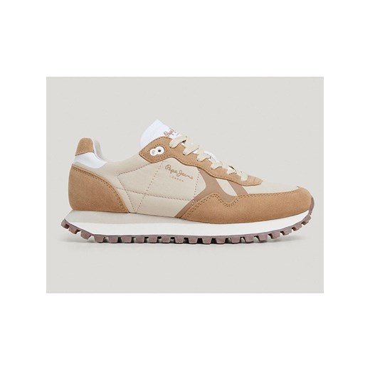 Pepe Jeans FOOTWEAR Skórzane sneakersy &quot;Brit&quot; w kolorze beżowo-jasnobrązowym ze sklepu Limango Polska w kategorii Buty sportowe damskie - zdjęcie 186144177