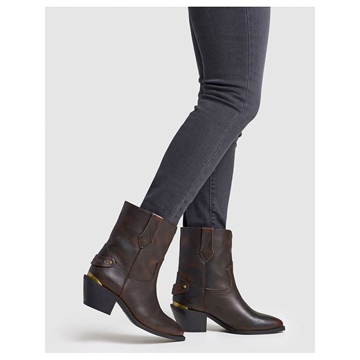 Pepe Jeans FOOTWEAR Skórzane botki &quot;April&quot; w kolorze brązowym 36 Limango Polska okazyjna cena