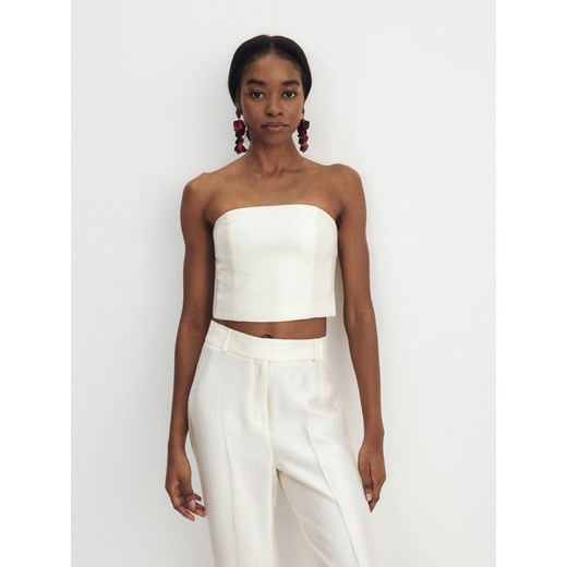 Reserved - Gorsetowy top - złamana biel Reserved XS okazja Reserved