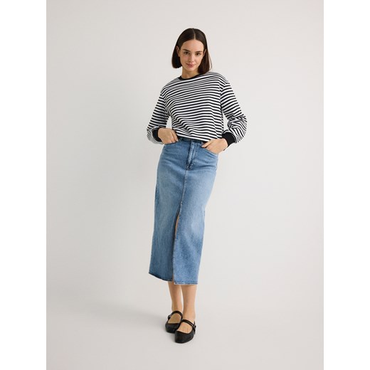 Reserved - Bawełniana bluza w paski - wielobarwny Reserved M wyprzedaż Reserved