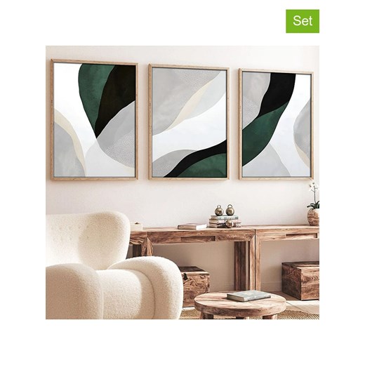 ABERTO DESIGN Druki artystyczne (3 szt.) w ramce Aberto Design 50x70 cm okazja Limango Polska