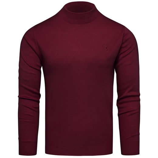 Sweter męski półgolf bordowy Recea ze sklepu Recea.pl w kategorii Swetry męskie - zdjęcie 186147145