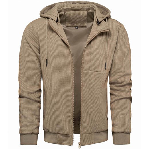 Bluzo-kurtka męska z odczepianym kapturem beżowa Recea ze sklepu Recea.pl w kategorii Kurtki męskie - zdjęcie 186147187