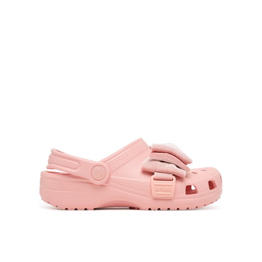 Klapki Crocs Classic Bow Clog 211886 Różowy ze sklepu eobuwie.pl w kategorii Klapki dziecięce - zdjęcie 186149805