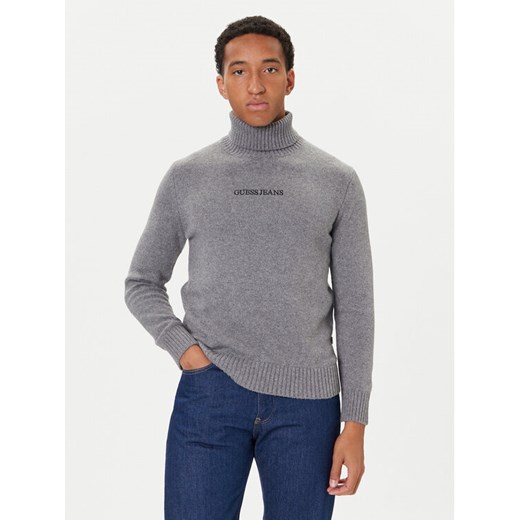 Guess Jeans Golf M5BR58 Z0561 Szary Regular Fit ze sklepu MODIVO w kategorii Swetry męskie - zdjęcie 186151248