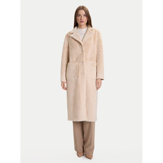 Rinascimento Futro CFC0122205003 Beżowy Regular Fit ze sklepu MODIVO w kategorii Płaszcze damskie - zdjęcie 186151385