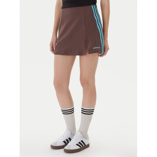adidas Spódnica mini JX5305 Brązowy Regular Fit ze sklepu MODIVO w kategorii Spódnice - zdjęcie 186151427