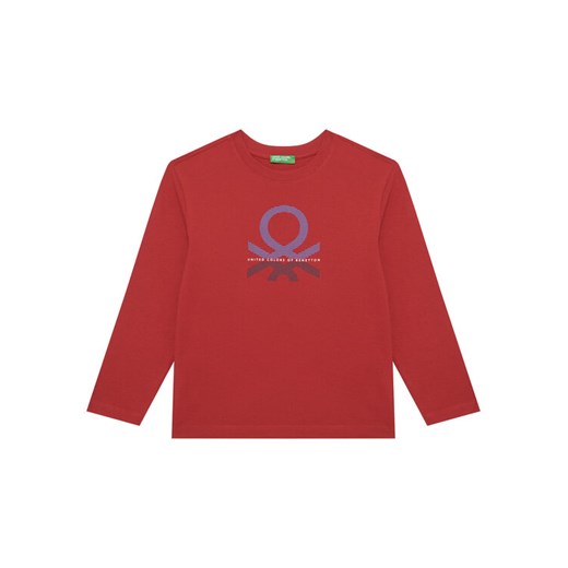 United Colors Of Benetton Bluzka 3I1XC10Q3 Czerwony Regular Fit ze sklepu MODIVO w kategorii T-shirty chłopięce - zdjęcie 186151575