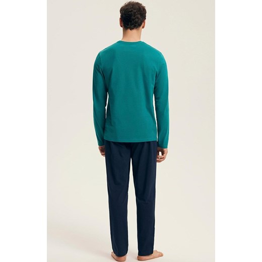 Henderson bawełniana piżama męska Vise 43490-77X, Kolor zielono-granatowy, Rozmiar M, Henderson ze sklepu Primodo w kategorii Piżamy męskie - zdjęcie 186153459