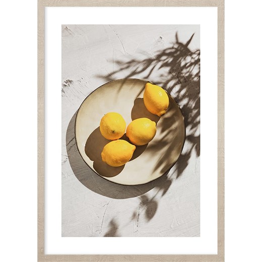 Ars Longa Druk artystyczny &quot;Lemons on a plate&quot; w ramce - 70 x 50 cm ze sklepu Limango Polska w kategorii Obrazy - zdjęcie 186154559