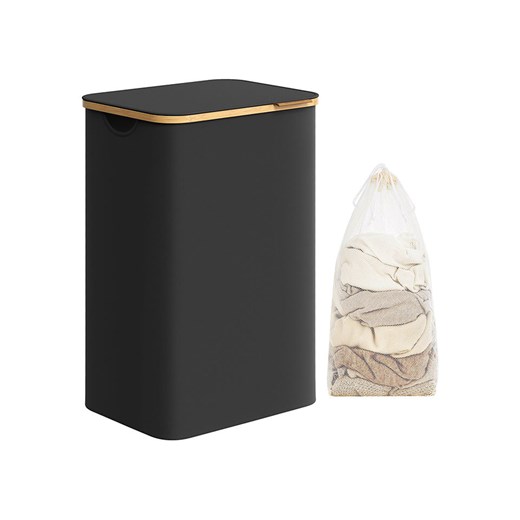 Songmics Kosz w kolorze czarno-jasnobrązowym na pranie - 42 x 70,5 x 32 cm - id: 17579327 - marki Songmics - 186157499 Songmics Kosz w kolorze czarno-jasnobrązowym na pranie - 42 x 70,5 x 32 cm ze sklepu Limango Polska w kategorii Akcesoria łazienkowe - zdjęcie 186157499