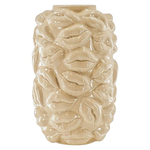 HouseVitamin Wazon &quot;Lips&quot; w kolorze beżowym - wys. 27 x Ø 17 cm ze sklepu Limango Polska w kategorii Wazony - zdjęcie 186157755