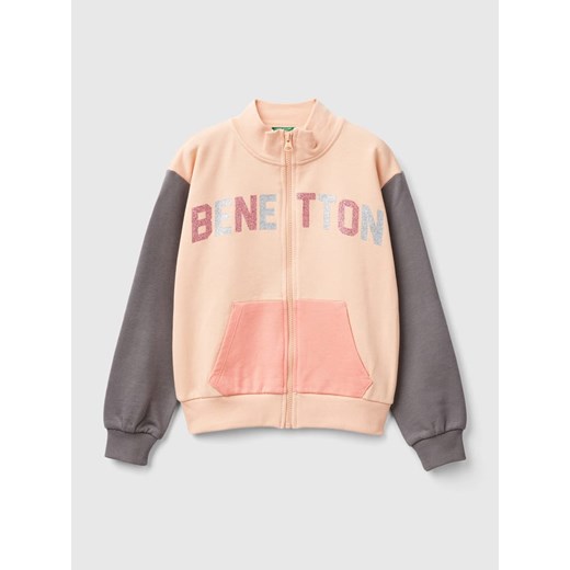 Benetton Bluza w kolorze pomarańczowo-szarym 122 wyprzedaż Limango Polska
