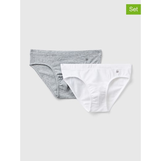 Benetton Slipy (2 pary) w kolorze szaro-białym ze sklepu Limango Polska w kategorii Majtki dziecięce - zdjęcie 186158158
