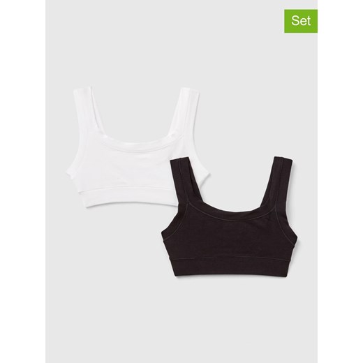 Benetton Topy (2 szt.) w kolorze czarno-białym ze sklepu Limango Polska w kategorii Staniki dla dziewczynki - zdjęcie 186158167