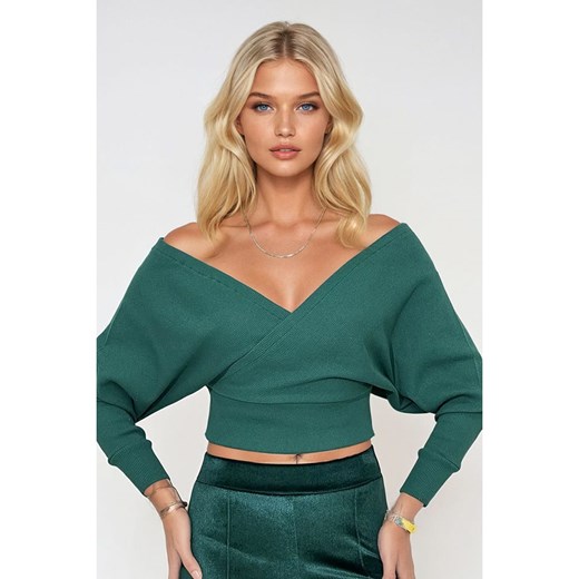 trendyol Bluzka w kolorze ciemnozielonym Trendyol S okazja Limango Polska
