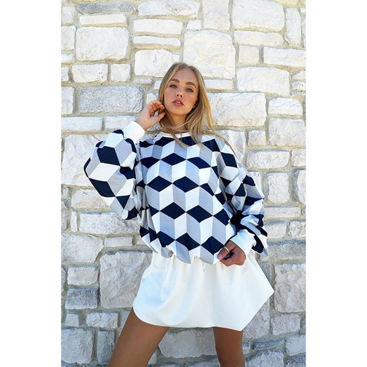 trendyol Bluza w kolorze granatowo-szaro-białym Trendyol M okazja Limango Polska