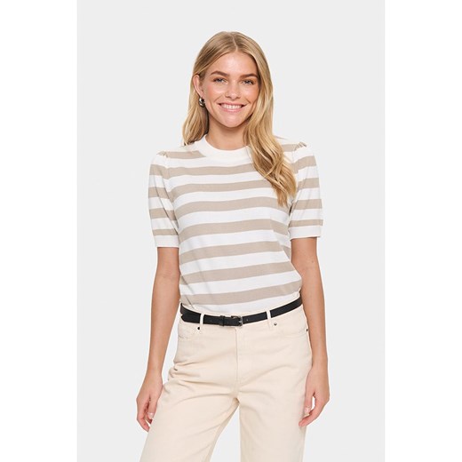 SAINT TROPEZ Sweter &quot;Mila&quot; w kolorze biało-beżowym Saint Tropez XL promocja Limango Polska