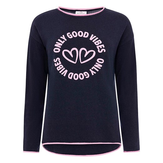 Zwillingsherz Sweter &quot;Love and Happiness&quot; w kolorze granatowym ze sklepu Limango Polska w kategorii Swetry damskie - zdjęcie 186159646