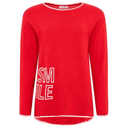 Zwillingsherz Sweter &quot;SMILE&quot; w kolorze czerwonym ze sklepu Limango Polska w kategorii Swetry damskie - zdjęcie 186159649