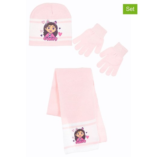 Gabby&apos;s Dollhouse 3-częściowy zestaw &quot;Domek Gabi&quot; w kolorze jasnoróżowo-białym ze sklepu Limango Polska w kategorii Czapki dziecięce - zdjęcie 186160348