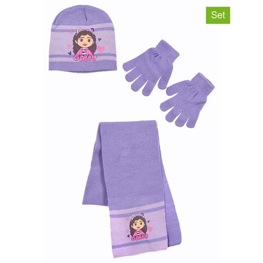 Gabby&apos;s Dollhouse 3-częściowy zestaw &quot;Domek Gabi&quot; w kolorze fioletowym ze sklepu Limango Polska w kategorii Czapki dziecięce - zdjęcie 186160349