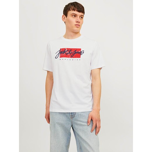 Jack & Jones Koszulka w kolorze białym - id: 17671841 - marki Jack & Jones - 186160528 Jack & Jones Koszulka w kolorze białym ze sklepu Limango Polska w kategorii T-shirty męskie - zdjęcie 186160528