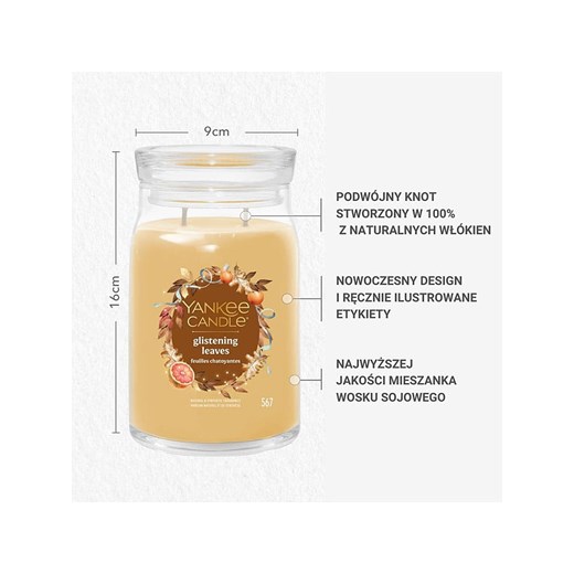 Yankee Candle Świeca zapachowa &quot;Glistening Leaves&quot; - 567 g Yankee Candle onesize wyprzedaż Limango Polska