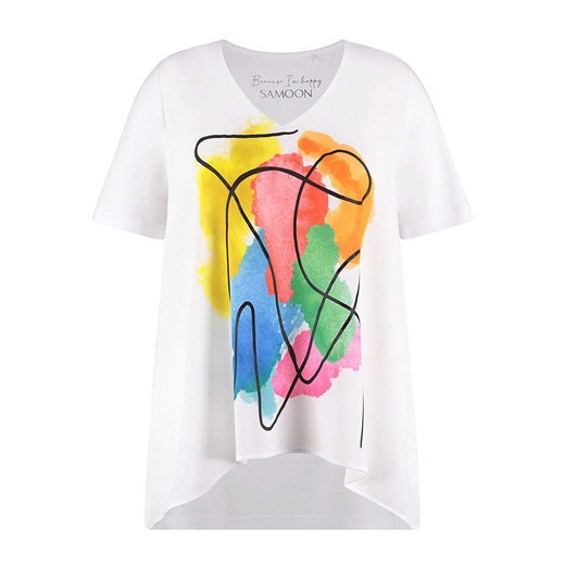 SAMOON Koszulka w kolorze białym ze sklepu Limango Polska w kategorii Bluzki damskie - zdjęcie 186161695