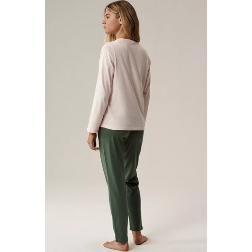 Atlantic długa bawełniana piżama damska NLP-498-ROZJ_ZIE, Kolor różowo-zielony, Rozmiar S, ATLANTIC ze sklepu Intymna w kategorii Piżamy damskie - zdjęcie 186162189