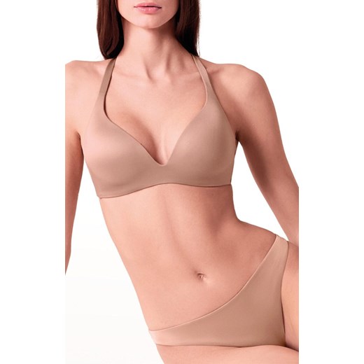 Biustonosz półusztywniany semi-soft bezszwowy bez fiszbin ciemnobeżowy Shine, Kolor ciemnobeżowy, Rozmiar 70B, Lormar ze sklepu Intymna w kategorii Biustonosze - zdjęcie 186163036