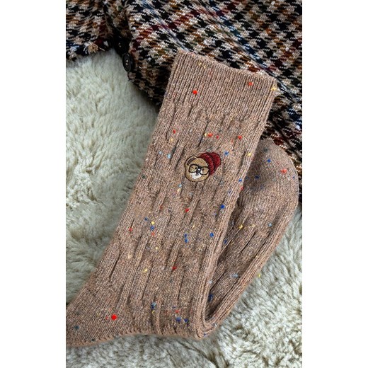 Ciepłe skarpety damskie beżowe YN5042 Miś melange, Kolor beżowy, Rozmiar uniwersalny, Magnetis ze sklepu Intymna w kategorii Skarpetki damskie - zdjęcie 186163086