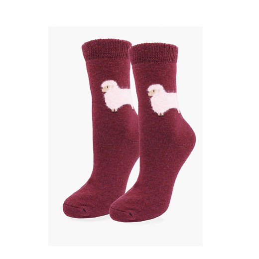 Marilyn ciepłe skarpetki damskie z owcą bordowe Angora F29, Kolor bordowy, Rozmiar uniwersalny, Marilyn ze sklepu Intymna w kategorii Skarpetki damskie - zdjęcie 186163236