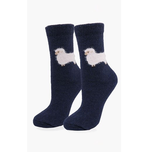 Marilyn ciepłe skarpetki damskie z owcą granatowe Angora F29, Kolor granatowy, Rozmiar uniwersalny, Marilyn ze sklepu Intymna w kategorii Skarpetki damskie - zdjęcie 186163237