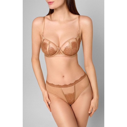 Marilyn biustonosz miękki soft ze złotym laminatem Cinnamon, Kolor beżowy, Rozmiar 65E, Marilyn ze sklepu Intymna w kategorii Biustonosze - zdjęcie 186163279