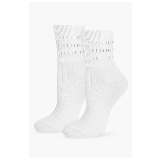 Marilyn białe skarpetki z ozdobnym ściągaczem Mirrors, Kolor biały, Rozmiar 36-40, Marilyn ze sklepu Intymna w kategorii Skarpetki damskie - zdjęcie 186163355