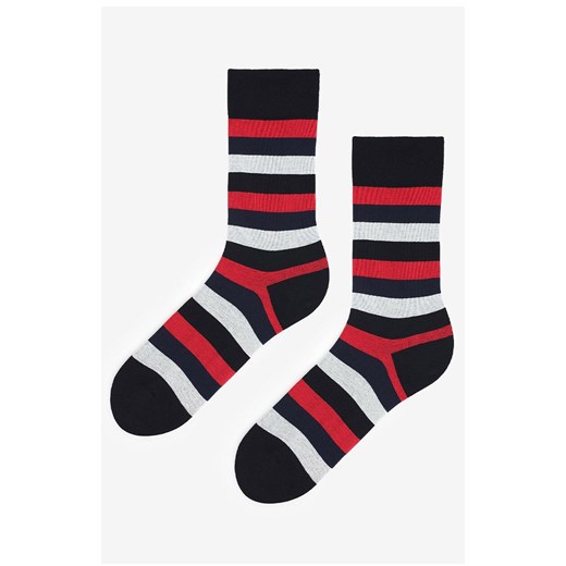 Marilyn skarpetki męskie w szerokie paski Stripes W&amp;R, Kolor czarny-wzór, Rozmiar 41-45, Marilyn ze sklepu Intymna w kategorii Skarpetki męskie - zdjęcie 186163418