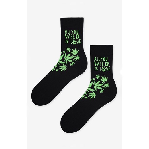 Marilyn czarne skarpetki męskie Weed Love, Kolor czarny, Rozmiar 41-45, Marilyn ze sklepu Intymna w kategorii Skarpetki męskie - zdjęcie 186163448
