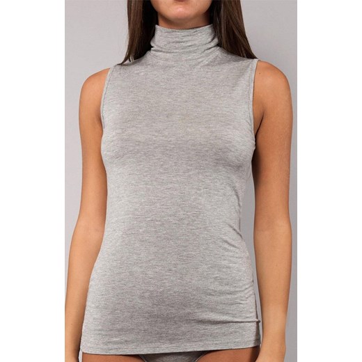 Bluzka z golfem bez rękawów szara Today 6006, Kolor szary, Rozmiar S, Sielei ze sklepu Intymna w kategorii Bluzki damskie - zdjęcie 186163668
