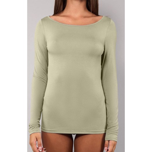 Bluzka damska z długim rękawem oliwkowa Today 6014, Kolor oliwkowy, Rozmiar S, Sielei ze sklepu Intymna w kategorii Bluzki damskie - zdjęcie 186163676