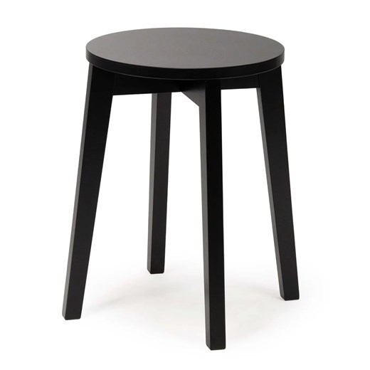 Czarny drewniany taboret W7-F42 ze sklepu Edinos.pl w kategorii Dom - zdjęcie 186163958
