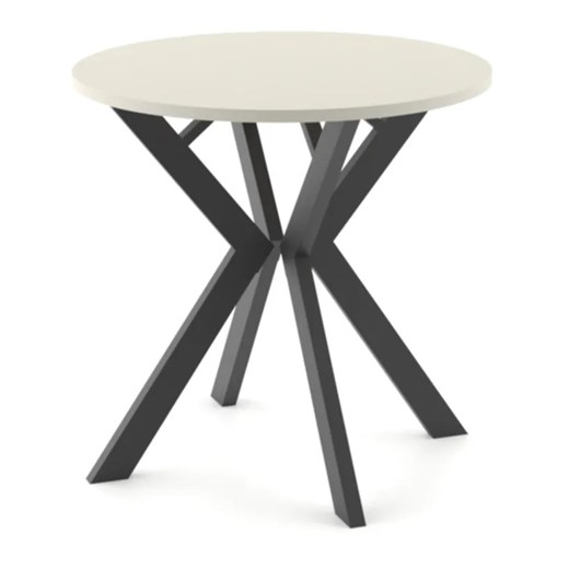 Okrągły kaszmirowy stół rozkładany z czarnymi nogami  B4-N69 ze sklepu Edinos.pl w kategorii Stoły - zdjęcie 186163978