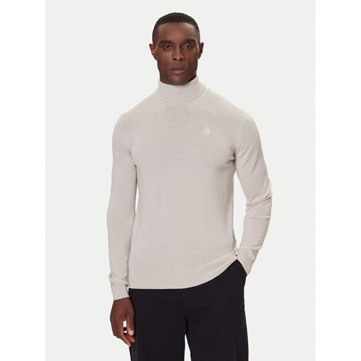 KARL LAGERFELD Golf 655058 554399 Beżowy Regular Fit ze sklepu MODIVO w kategorii Swetry męskie - zdjęcie 186167349