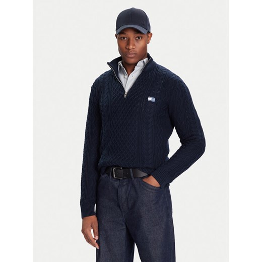 Tommy Jeans Sweter DM0DM22103 Granatowy Regular Fit ze sklepu MODIVO w kategorii Swetry męskie - zdjęcie 186167497